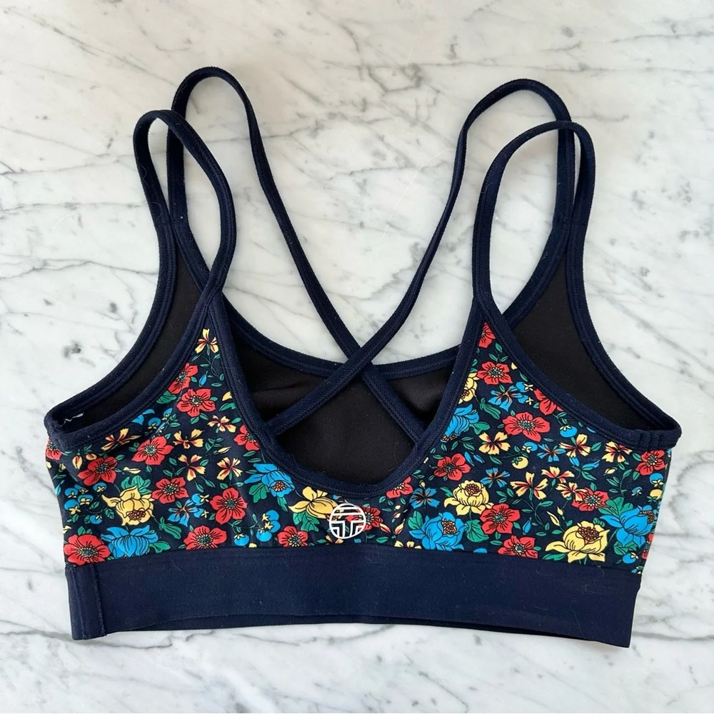 Printed Cross-Back Bra